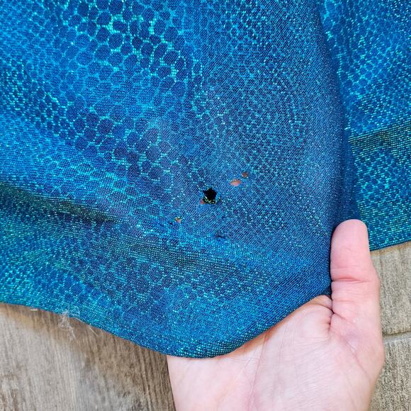 Vintage Jessica McClintock Gunne Sax Slip Dress Womens 13/14 Blue Snake Midi - Picture 11 of 15